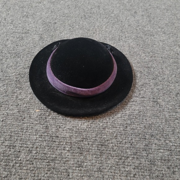 American Girl Samantha Black Velvet Hat Purple Band Pleasant Company - Picture 2 of 5